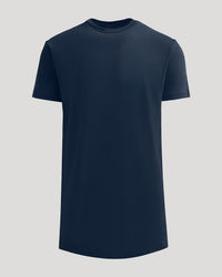 Navy Tall Heavyweight Curved Hem Crew