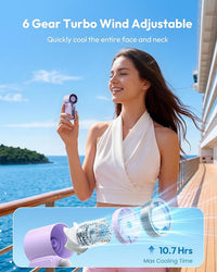 Turbo Handheld Fan – LED Display, 6 Speeds, 3000mAh