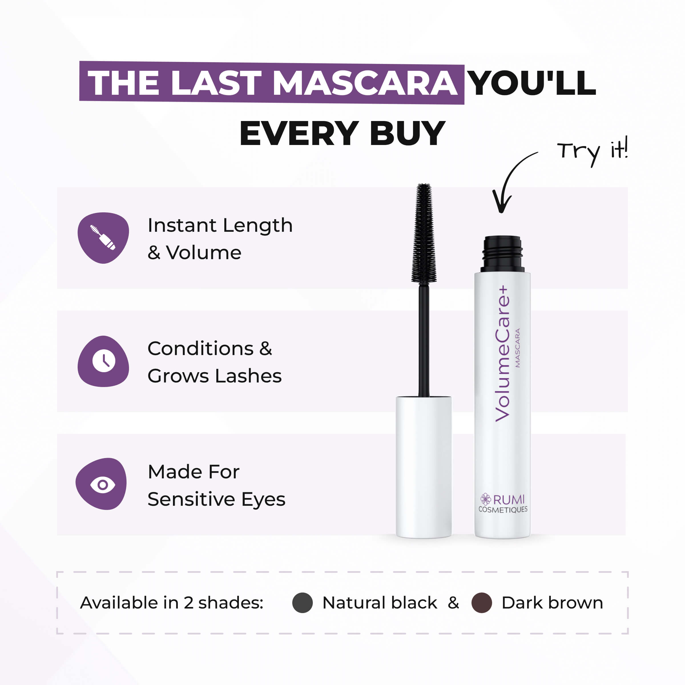 Best Seed Mascara for Mature Eyes Length & Volume, Waterproof