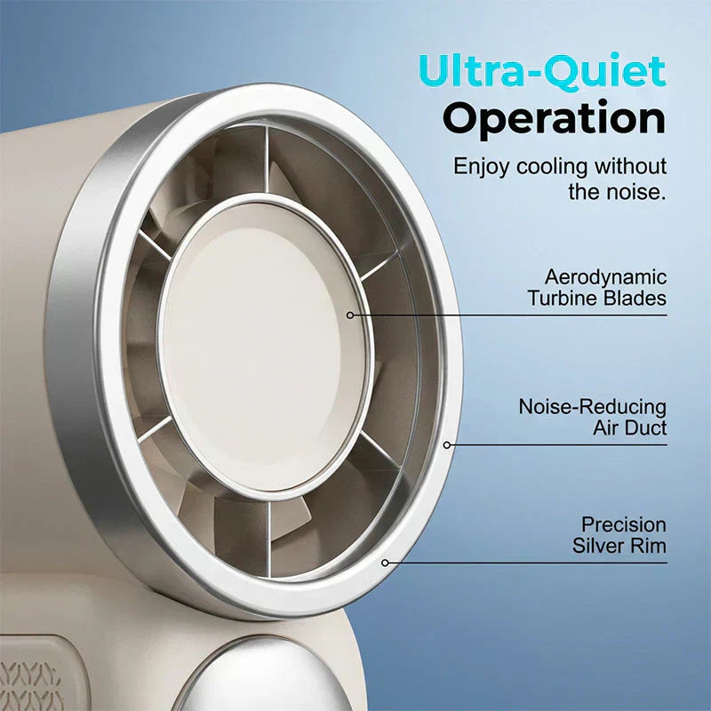 Turbo Handheld Fan – LED Display, 6 Speeds, 3000mAh